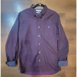 Ted Baker London Men's Purple Button Up Shirt Size 4 Sz Large Pocket